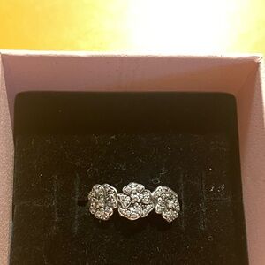 pandora cubic zirconia pansy ring